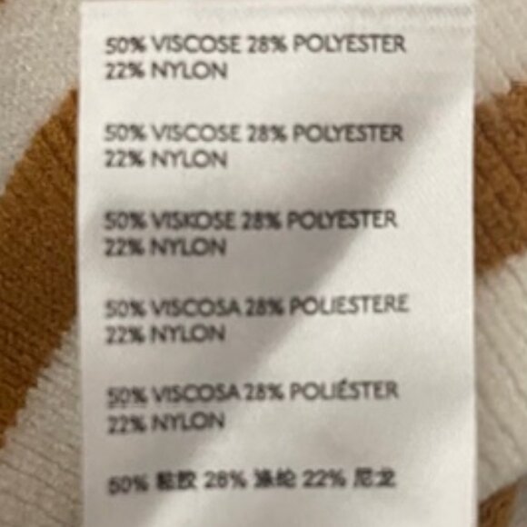 Anthropologie Women's XS Jillian Flutter Sleeve Mustard White Striped Sweater - Picture 6 of 7